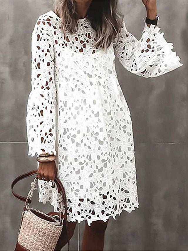 Women's Mini Dress White Dress White Lace Wedding Dress