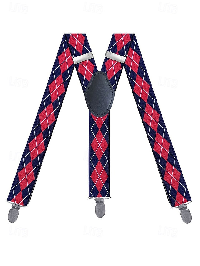 Suspenders Pattern Clip-On Argyle Classic – Men's