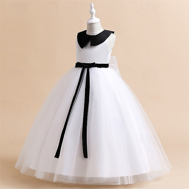 Sleeveless Color Party Block Dress Girls' Kids Performance