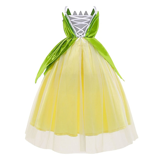 Tiana Bell Princess Theme Tinker Girl Dress Flower Fairytale