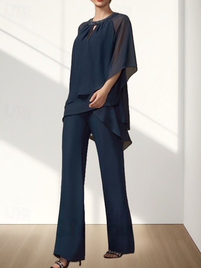 Two the of Wedding Bride Mother Piece Pantsuit Dress Guest