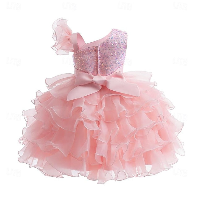 Pageant Ruffle Flower Wedding Ball Girls Kids Gown Party Dress