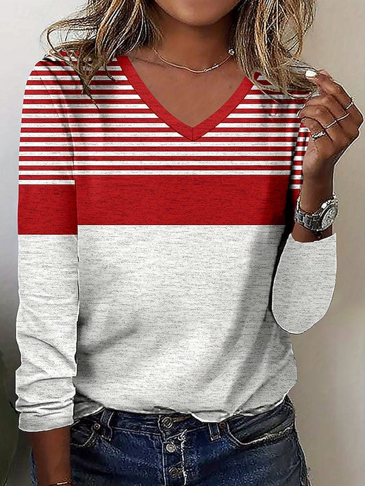 Women's T Shirt Graphic Geometric Color Block Vintage