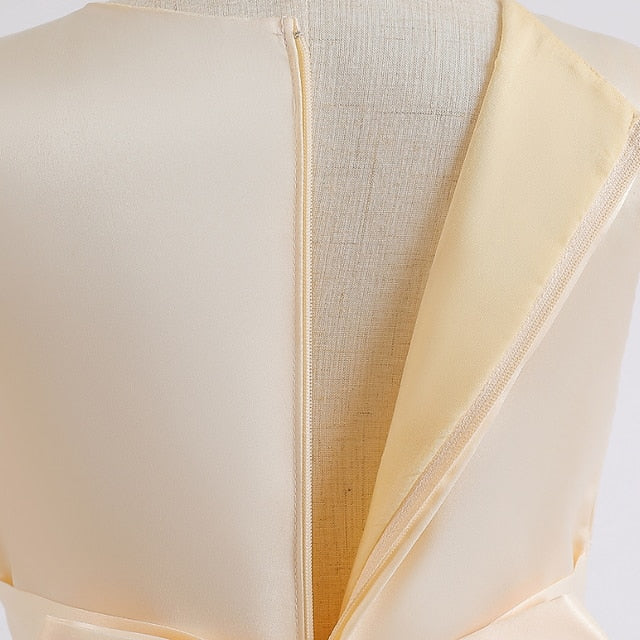 Colored Kids Wedding Girls' Party Dress Sleeveless Solid