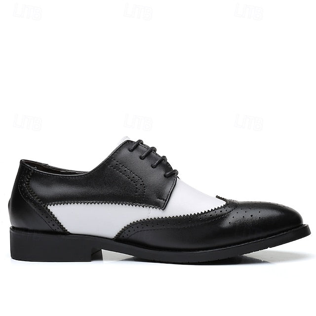 Shoes Men's and Black White with Oxford Brogue