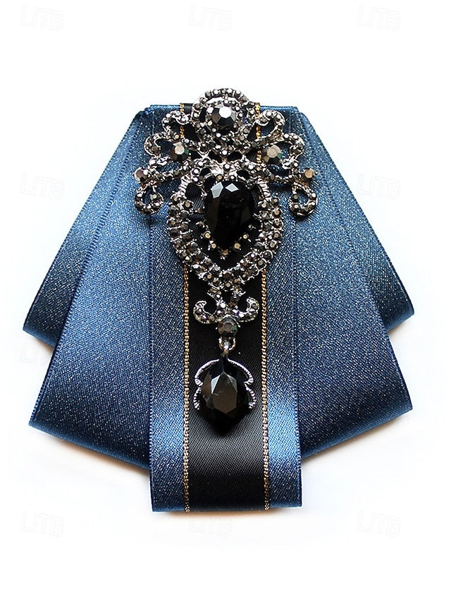 - Elegant Christmas Tie Diamond-Accent Satin Bow Men's
