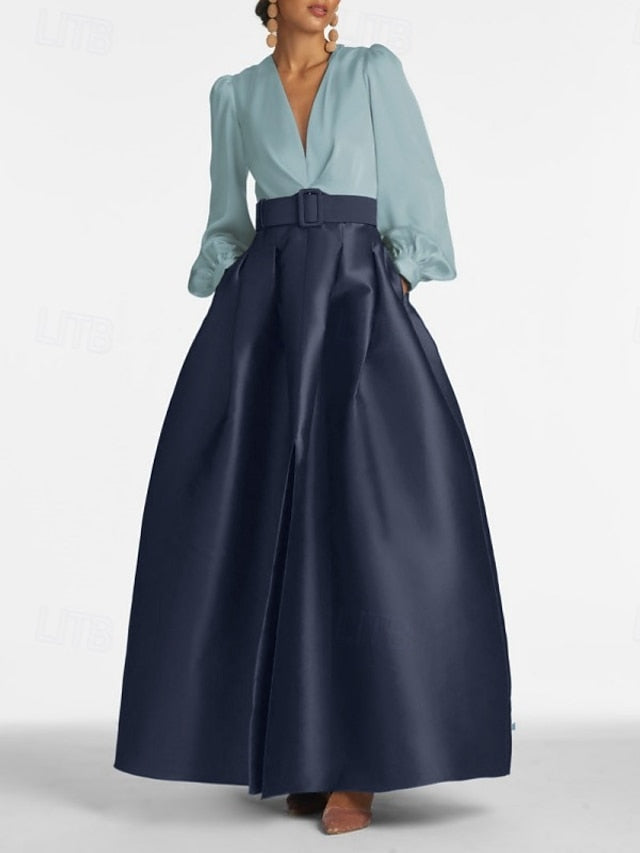 Guest Evening Dress High Formal Floor Split Gown A-Line Wedding