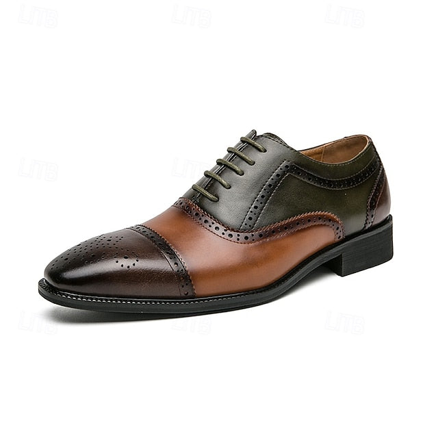 Shoes – Wingtip Black Men's Oxford and Leather Brown Faux