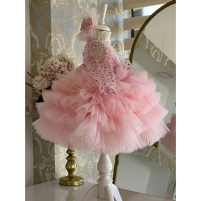 Sequin Kids Performance Girls' Party Dress Sleeve Long