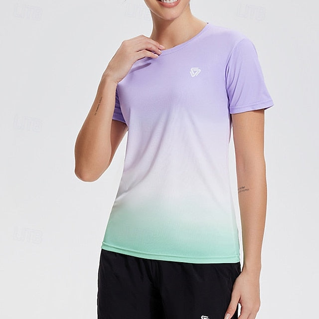 Women's Yoga Top Crew Neck Quick Dry Breathable Short
