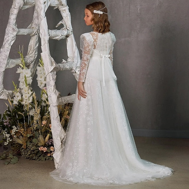 Dress Girl First Girls' Gown Flower Princess Formal