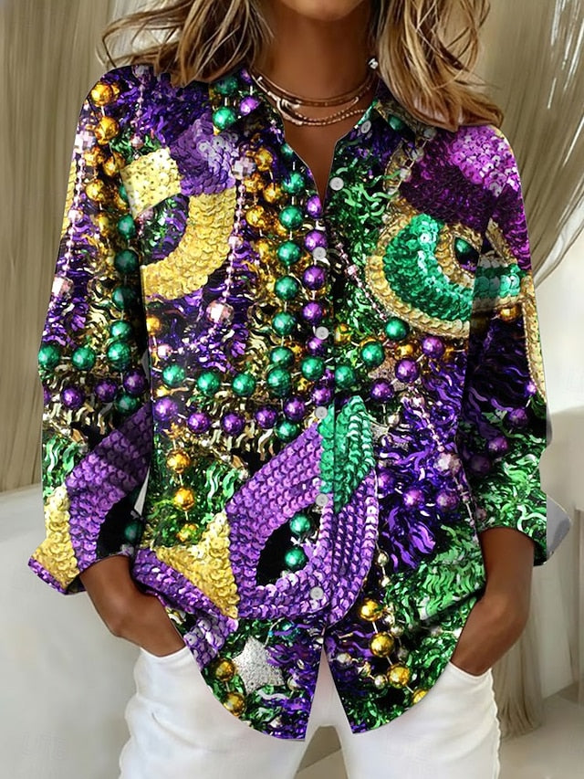 Carnival Women's Shirt Blouse Graphic Abstract Vintage