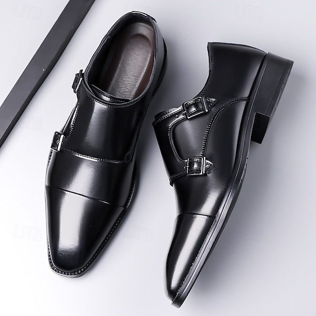 Double Monk Leather – Elegant Strap Men's Shoes