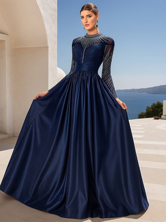 A-Line Floor Length Formal Dresses Evening Gown Mother of the