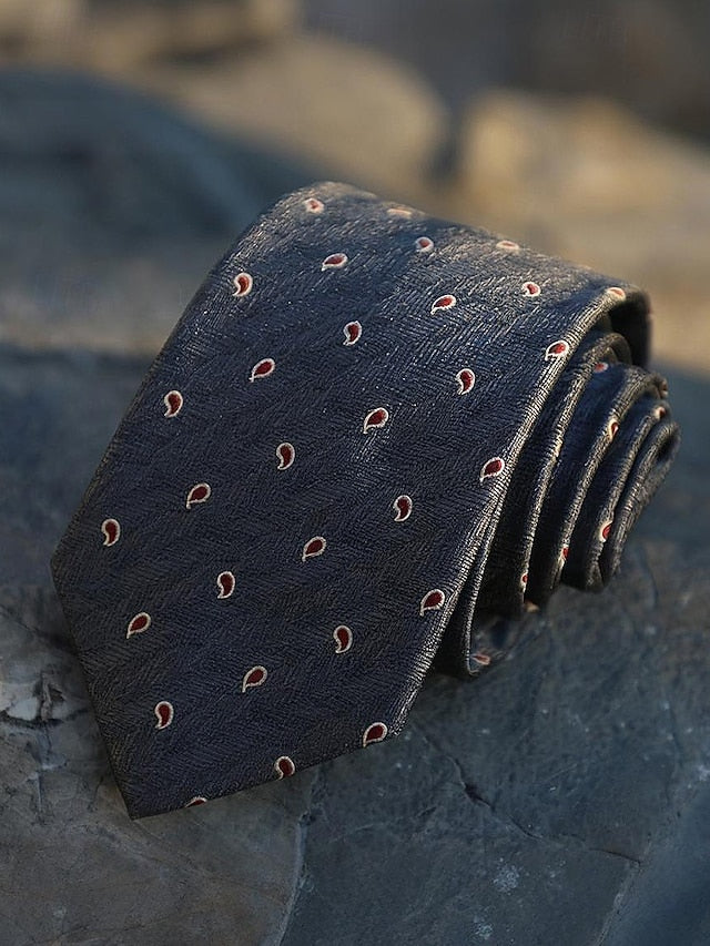 Striped Silk Tie Paisley and Classic Men's Necktie