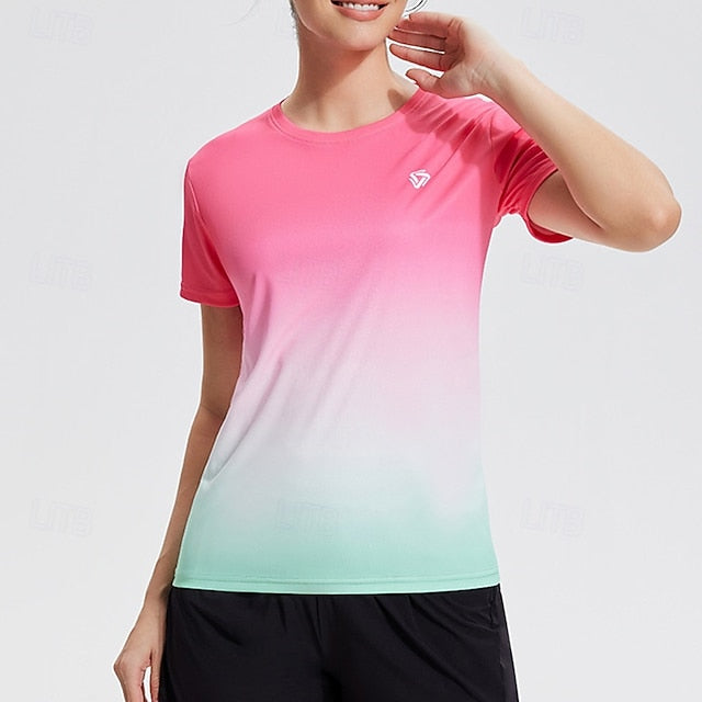 Women's Yoga Top Crew Neck Quick Dry Breathable Short
