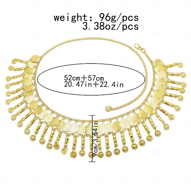 Women's Belt Metal Alloy Silver Yellow Gold Waist Belt