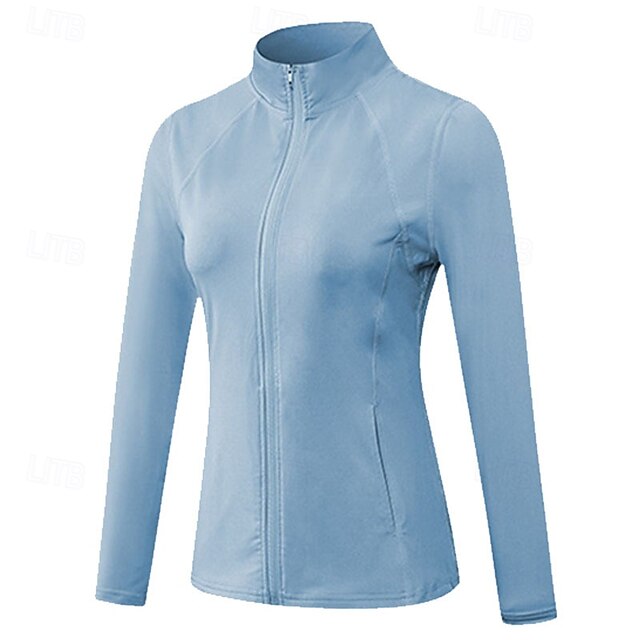 Women's Workout Shirt Yoga Top Stand Collar Quick Dry Full