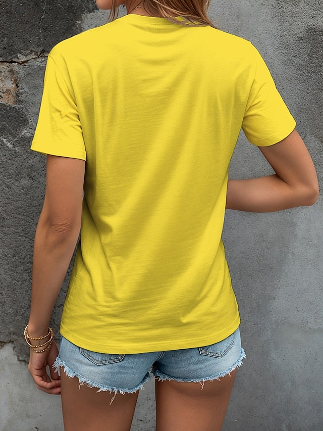 Women's T Shirt Heart Graphic Letter Vintage Stylish