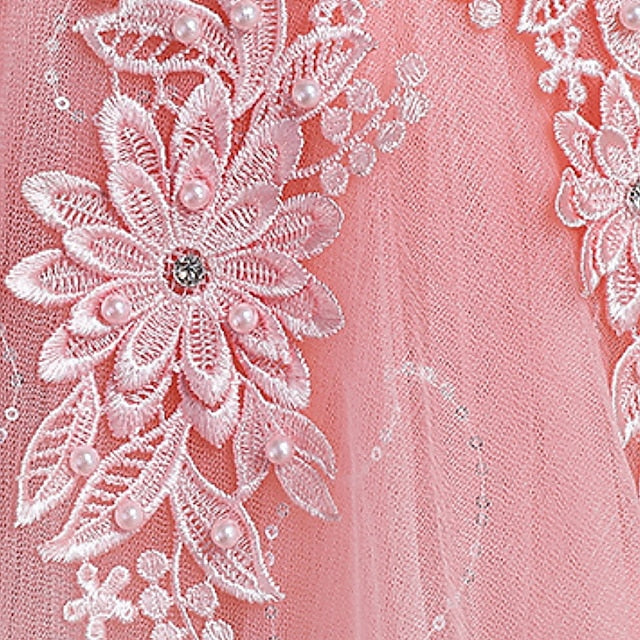 Solid Floral Colored Dress Line A Girls' Kids