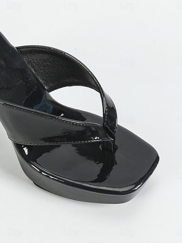 Women's with Heels Chunky Iridescent Open-Toe Block Pink