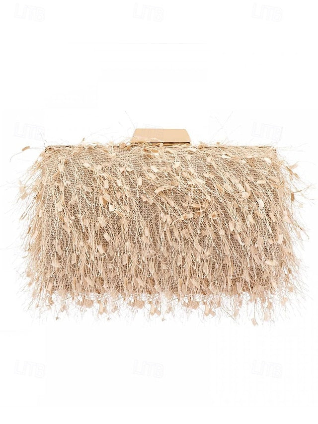 Clutch Feathered Women's Chain Evening Chic Strap with