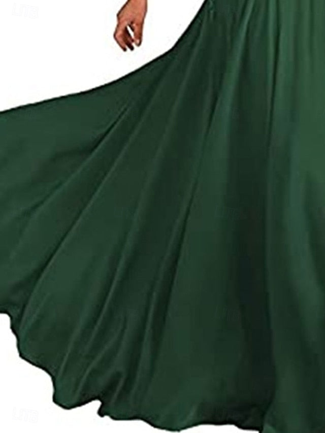 Dress of Elegant Neck V Mother Bride A-Line the Simple Floor