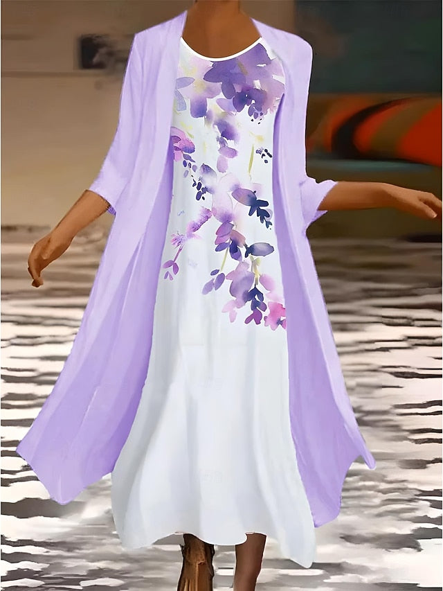 Women's Dress Set Summer Dress Vacation Casual Ombre Floral