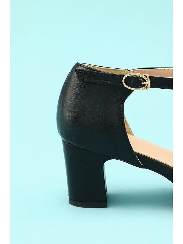 1950s 20s T-strap Vintage Chunky Heels Roaring Shoes Retro heels