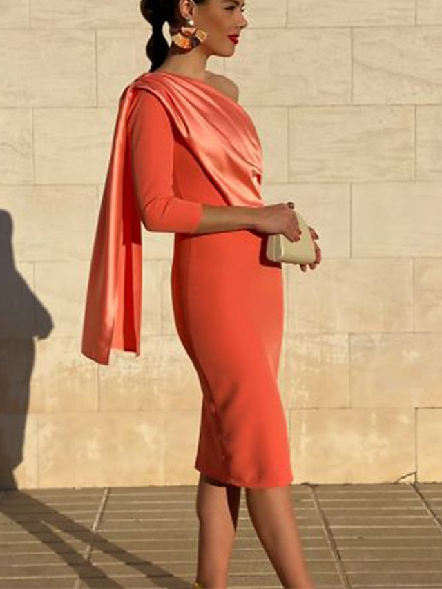 Sheath Column Knee Length Cocktail Dresses Party Dresses Elegant