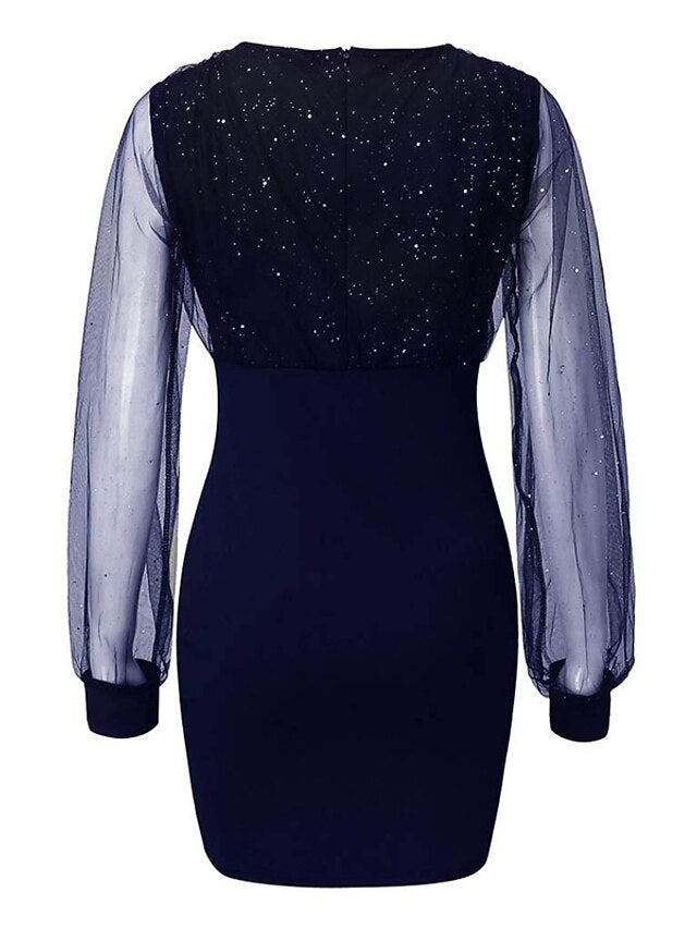 Women's Black Dress Wedding Guest Cocktail Dress Sexy V