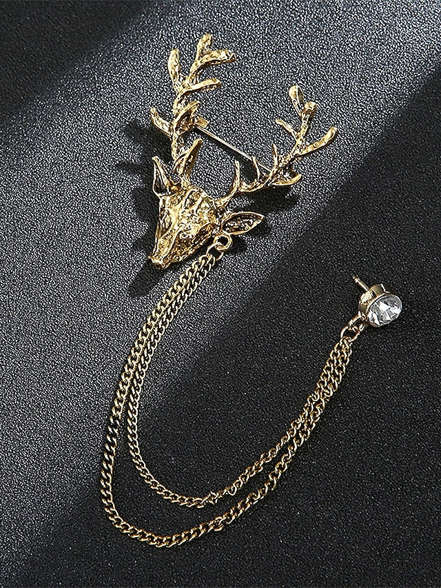 Pin Brooch Lapel with Deer Men's Christmas