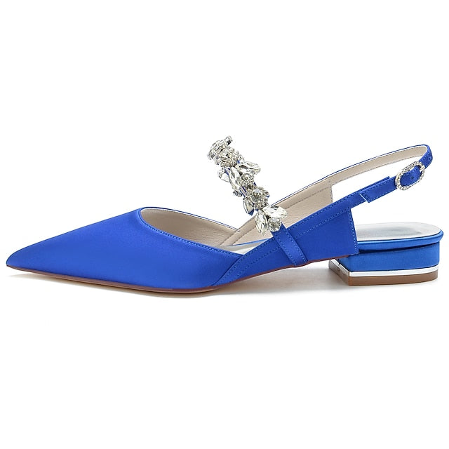 Bridal Flat Shoes Women's Heel Wedding Crystal