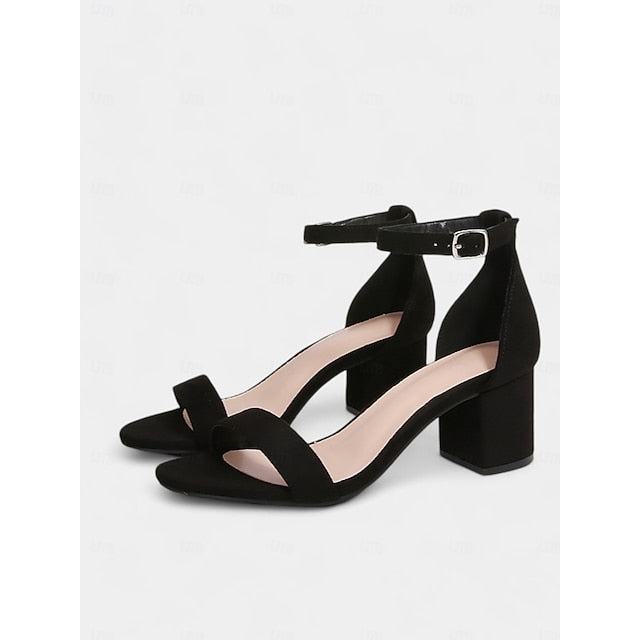 Women's Sandals Block Stylish Glitter Gold with Ankle Heel