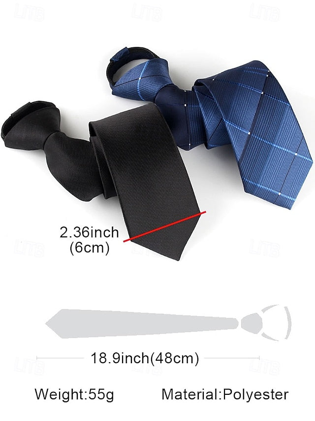 and Zip - Pre-Tied Classic Stripes Men's Ties Narrow