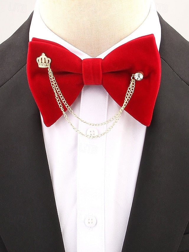 and Tie Crown with Velvet – Men's Chain Bow Detail