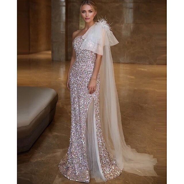 Mermaid Trumpet Sweep Brush Train Prom Dresses Elegant High