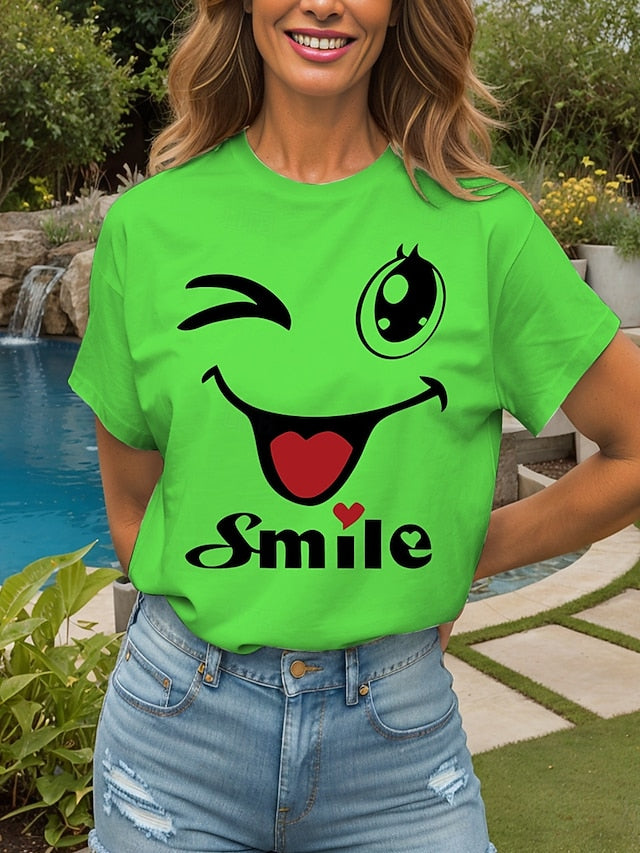 Women's T Shirt Heart Graphic Letter Vintage Stylish