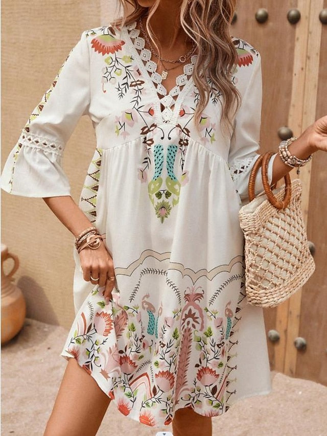 Women's Midi Dress Chiffon Dress Boho Chic Dresses Boho