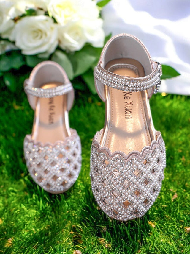 Girls' – Rhinestone Mary Shoes Jane Sparkly Scalloped