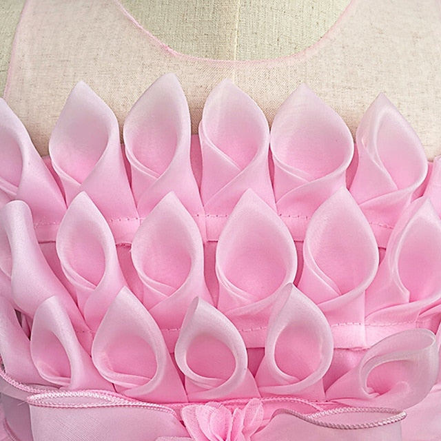 Flower Solid Kids Girl Girls' Dress Colored