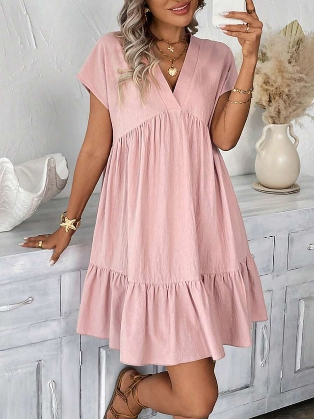 Women's Mini Dress A Line Dress Summer Dress Solid Color