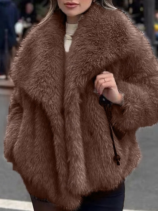 Women's Furs Coat Leathers Comfortable Faux Warm Fur
