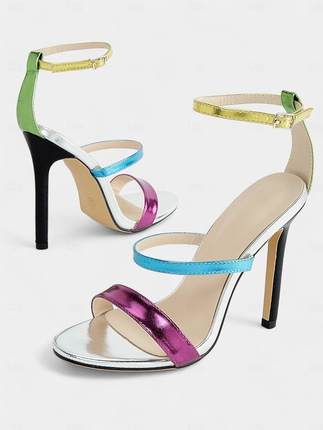 Vibrant Multi-Color – Metallic Stiletto Women's Heels