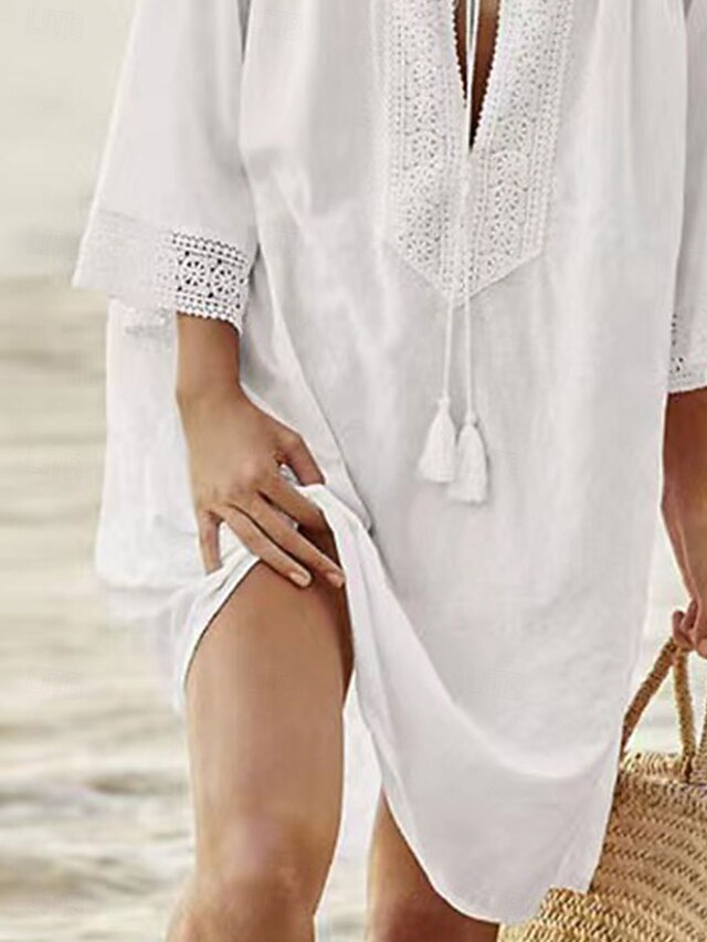 Women's Swimwear Cover Up Beach Dresses Swimsuit Tie Front