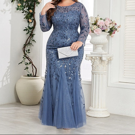 Dress Floor Sparkle / Gown Trumpet Formal Mermaid Evening