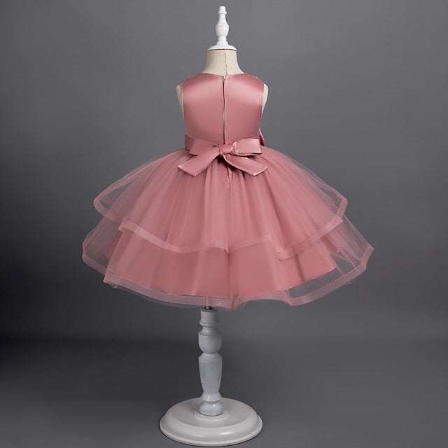 Party Girls' Sleeveless Color Toddler Solid Dress