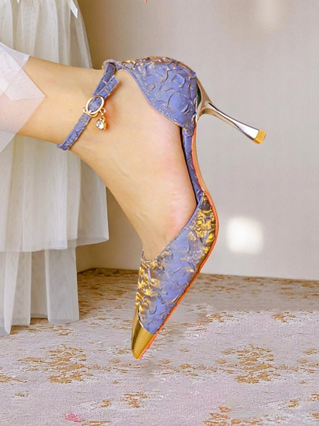 Gold Women's with and Pointed Heels Satin Accents Toe Beige