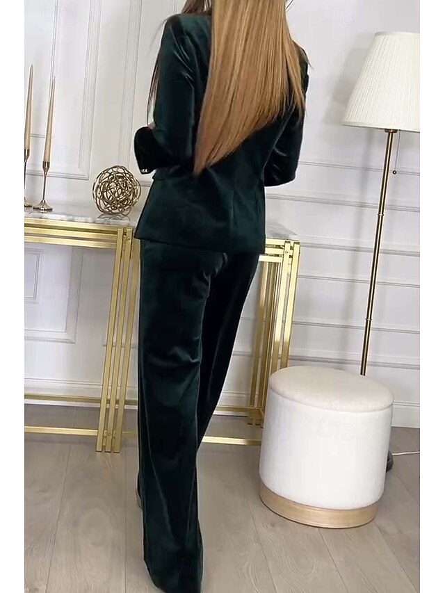 Women's Pants Sets Bolero Top Blazer Suits Long Sleeve