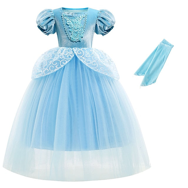 Party Princess Girl Dress Cinderella Fairytale Theme Flower